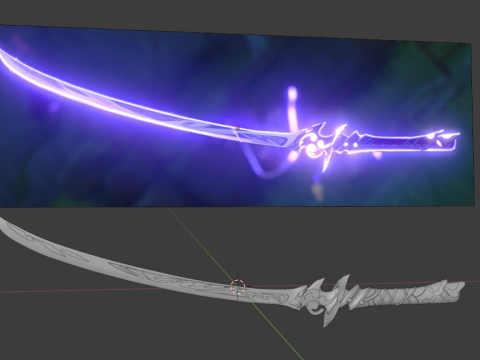 Raiden Shoguns Katana for 3D Printing -- Genshin Impact Cosplay Prop -- Musou No Hitotachi Modelo de impresión 3D
