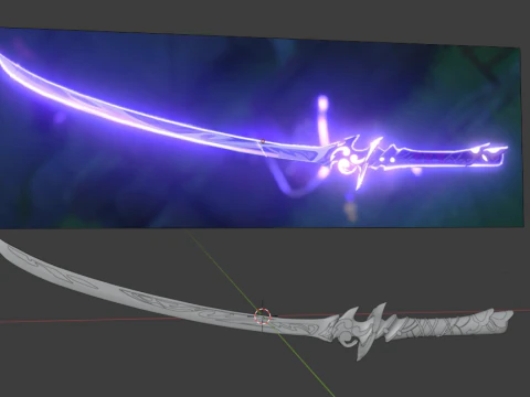 Raiden Shoguns Katana for 3D Printing -- Genshin Impact Cosplay Prop -- Musou No Hitotachi 3D Print Model