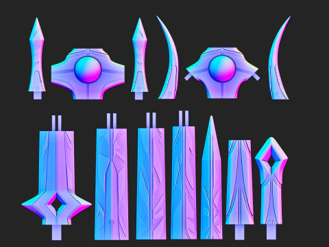 Travelers Original Swords for 3D Printing -- Genshin Impact -- Aether and Lumine 3D Print Model