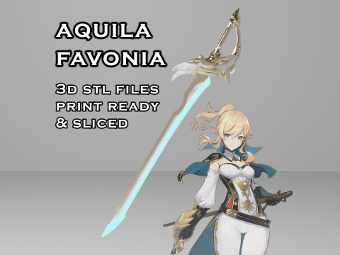 Aquila Favonia Sword for 3D Printing -- Genshin Impact Cosplay Prop Modelo de impresión 3D