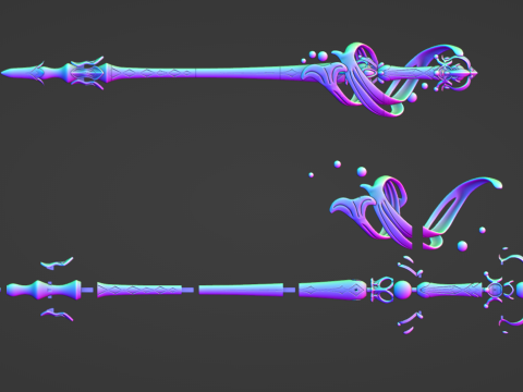 Furina Sword - Genshin Impact - Splendor of Tranquil Waters - 3D Printable Cosplay Prop 3D Baskı Modeli