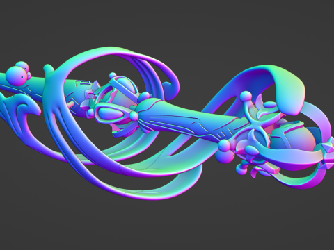 Furina Sword - Genshin Impact - Splendor of Tranquil Waters - 3D Printable Cosplay Prop 3D Baskı Modeli