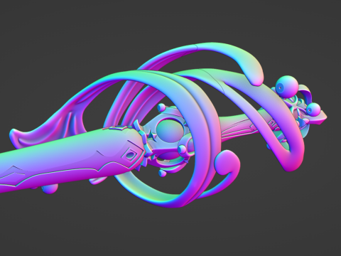 Furina Sword - Genshin Impact - Splendor of Tranquil Waters - 3D Printable Cosplay Prop 3D Baskı Modeli
