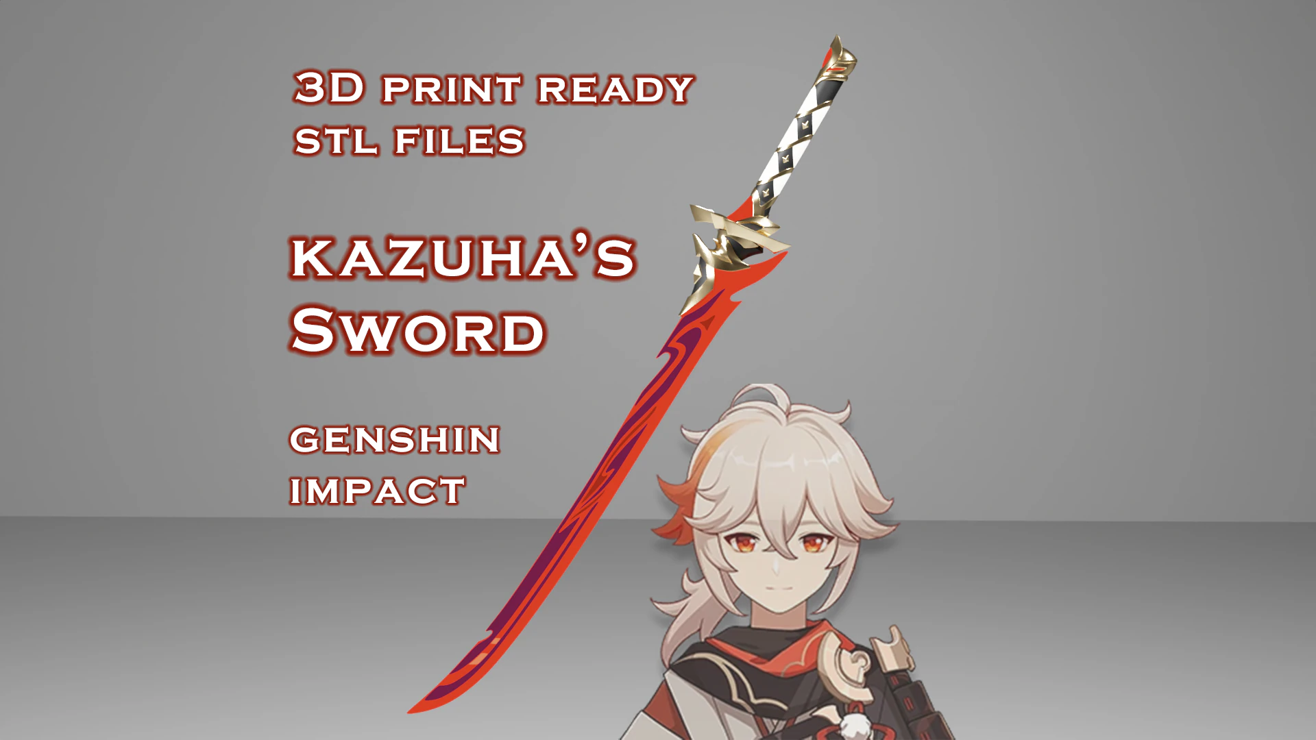 Kazuha Sword -- Genshin Impact -- Kagotsurube Isshin -- 3D Printable Cosplay Prop 3D Print Model .c4d .max .obj .3ds .fbx .stl .blend 