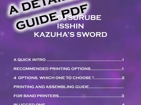 Kazuha Sword -- Genshin Impact -- Kagotsurube Isshin -- 3D Printable Cosplay Prop 3D 打印模型