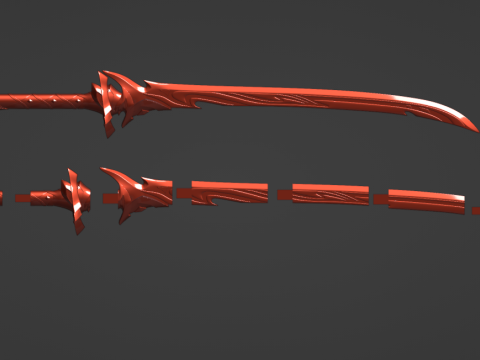 Kazuha Sword -- Genshin Impact -- Kagotsurube Isshin -- 3D Printable Cosplay Prop 3D 打印模型