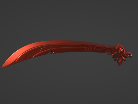 Kazuha Sword -- Genshin Impact -- Kagotsurube Isshin -- 3D Printable Cosplay Prop 3D 打印模型