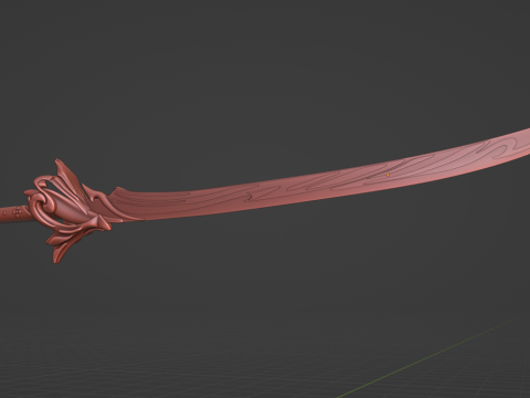 Espada Ayato - Impacto Genshin - Haran Geppaku Futsu - Adereço de cosplay para impressão em 3D Modelo de Impressão 3D