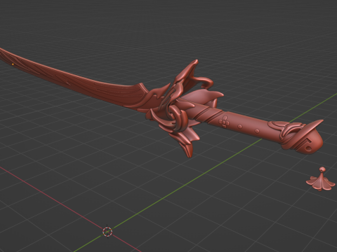 Espada Ayato - Impacto Genshin - Haran Geppaku Futsu - Adereço de cosplay para impressão em 3D Modelo de Impressão 3D