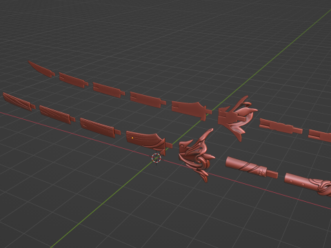 Espada Ayato - Impacto Genshin - Haran Geppaku Futsu - Adereço de cosplay para impressão em 3D Modelo de Impressão 3D