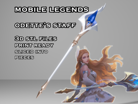 Odette Staff -- Mobile Legends -- 3D Printable Cosplay Prop -- Ready to Print Sliced 3D Print Model