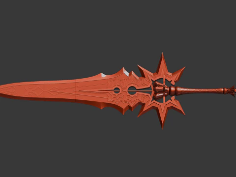 Mavuika Sword -- Genshin Impact Cosplay -- Stampabile in 3D -- Mille soli ardenti Modello di stampa 3D