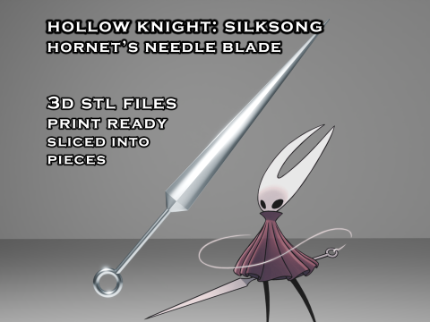 Hornets ニードルブレード -- ホロウナイト シルクソング -- 3D 印刷可能なコスプレ小道具 3Dプリントモデル