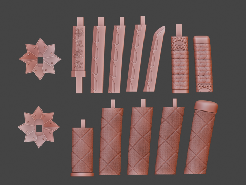 Sanemi Nichirin Katana -- Demon - Slayer -- Sliced Print Ready -- Wind Hashira 3D Print Model