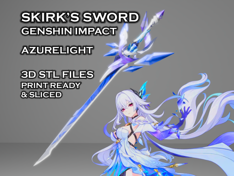 Espada Skirk - Genshin Impact Cosplay - Archivos cortados listos para impresión 3D - Azurelight Modelo de impresión 3D