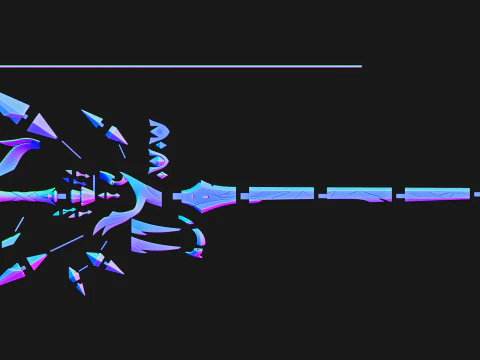Skirk Sword -- Genshin Impact Cosplay -- 3D Print Ready Sliced Files -- Azurelight 3D Print Model