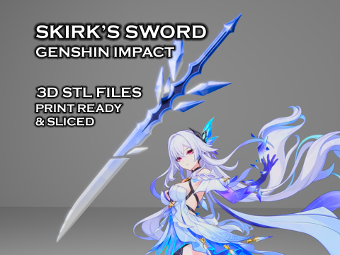 Skirk Sword - Genshin Impact Cosplay - Archivos cortados listos para impresión 3D Modelo de impresión 3D