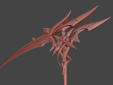 Arlecchinos Scythe -- Genshin Impact -- 3D Print Ready -- Sliced Into Pieces 3D Print Model