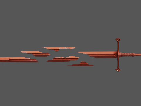 Shards of Narsil -- Lord of The Rings -- 3D Printable n Sliced 3D Print Model