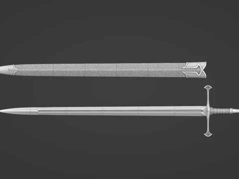Anduril -- Il Signore degli Anelli -- Tutti i dettagli incisi -- Stampabile in 3D e affettato Modello di stampa 3D