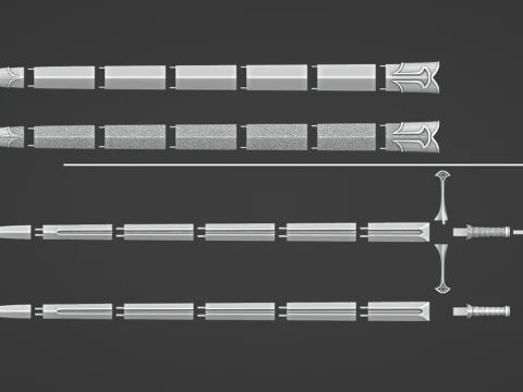 Anduril -- Il Signore degli Anelli -- Tutti i dettagli incisi -- Stampabile in 3D e affettato Modello di stampa 3D