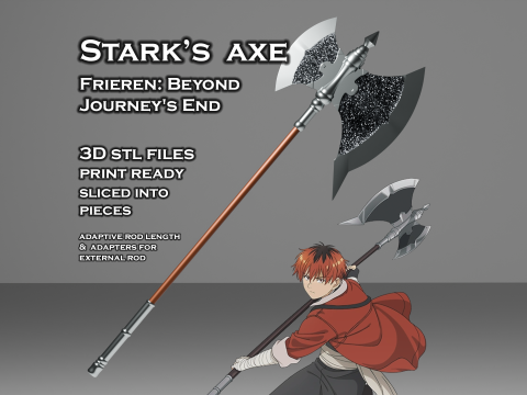 Stark Battle Axe - Frieren Beyond Journeys End - rekwizyt Cosplay do druku 3D Model do druku 3D