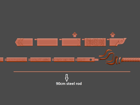 Sword of Chu Qiao -- Princess Agents -- 3D Printable Cosplay Prop 3D Print Model