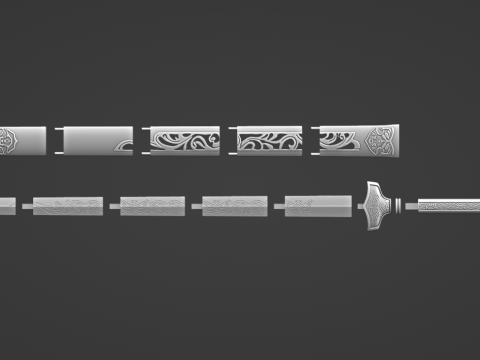 Frostwork -- The Sword of Xiao Xingchen from The Untamed -- 3D Printable Cosplay Prop 3D Print Model