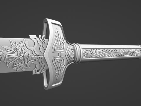 Frostwork -- The Sword of Xiao Xingchen from The Untamed -- 3D Printable Cosplay Prop 3D Print Model