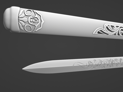 Frostwork -- The Sword of Xiao Xingchen from The Untamed -- 3D Printable Cosplay Prop 3D Print Model