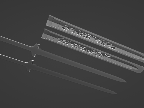 Frostwork -- The Sword of Xiao Xingchen from The Untamed -- 3D Printable Cosplay Prop 3D Print Model