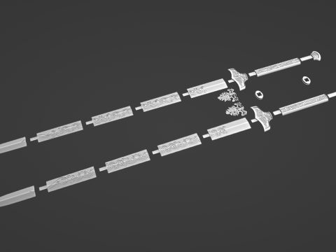 Frostwork -- The Sword of Xiao Xingchen from The Untamed -- 3D Printable Cosplay Prop 3D Print Model