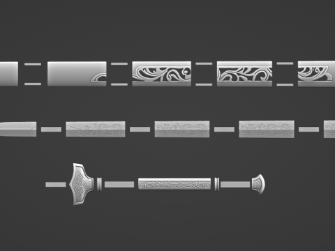 Frostwork -- The Sword of Xiao Xingchen from The Untamed -- 3D Printable Cosplay Prop 3D Print Model