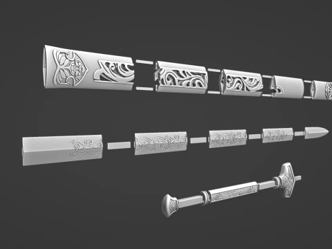 Frostwork -- The Sword of Xiao Xingchen from The Untamed -- 3D Printable Cosplay Prop 3D Print Model