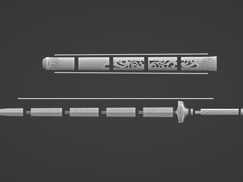 Frostwork -- The Sword of Xiao Xingchen from The Untamed -- 3D Printable Cosplay Prop 3D Print Model