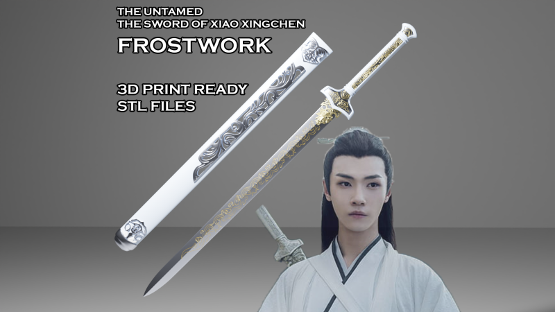 Frostwork -- The Sword of Xiao Xingchen from The Untamed -- 3D Printable Cosplay Prop 3D Print Model .c4d .max .obj .3ds .fbx .stl .blend