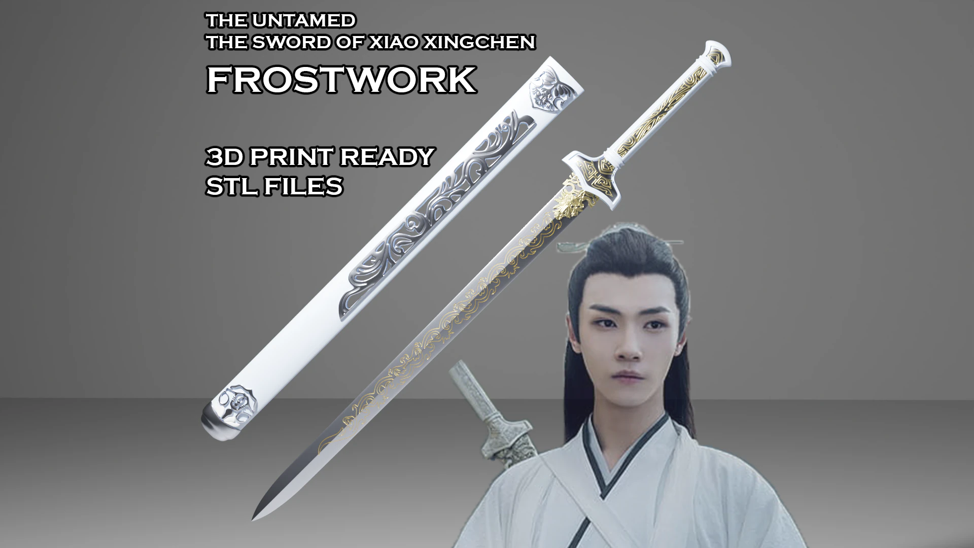Frostwork -- The Sword of Xiao Xingchen from The Untamed -- 3D Printable Cosplay Prop 3D Print Model .c4d .max .obj .3ds .fbx .stl .blend 