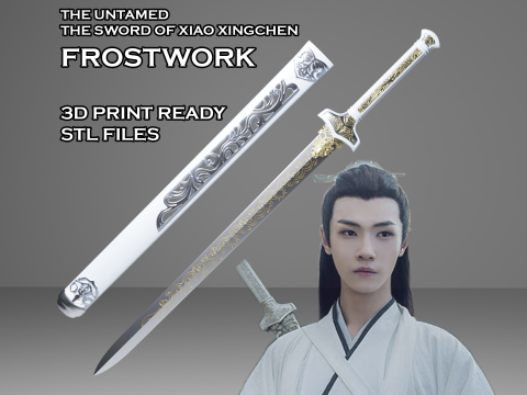 Frostwork -- Pedang Xiao Xingchen dari The Untamed -- Properti Cosplay Cetak 3D Model Cetak 3D