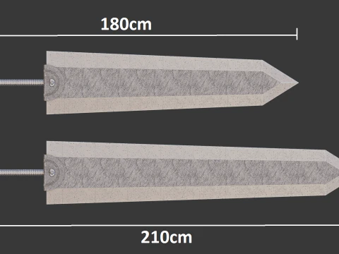 Dragon Slayer -- Guts Sword -- Berserk -- 3D Printable Cosplay Prop 3D Print Model