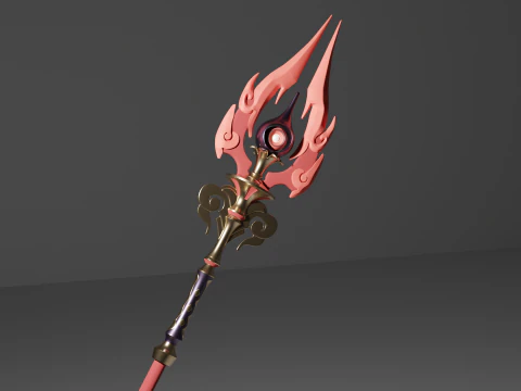Staff of Homa -- Genshin Impact -- 3D Printable Cosplay Prop 3D Print Model
