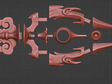 Staff of Homa -- Genshin Impact -- 3D Printable Cosplay Prop 3D Print Model