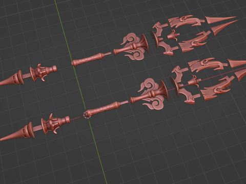 Staff of Homa -- Genshin Impact -- 3D Printable Cosplay Prop 3D Print Model