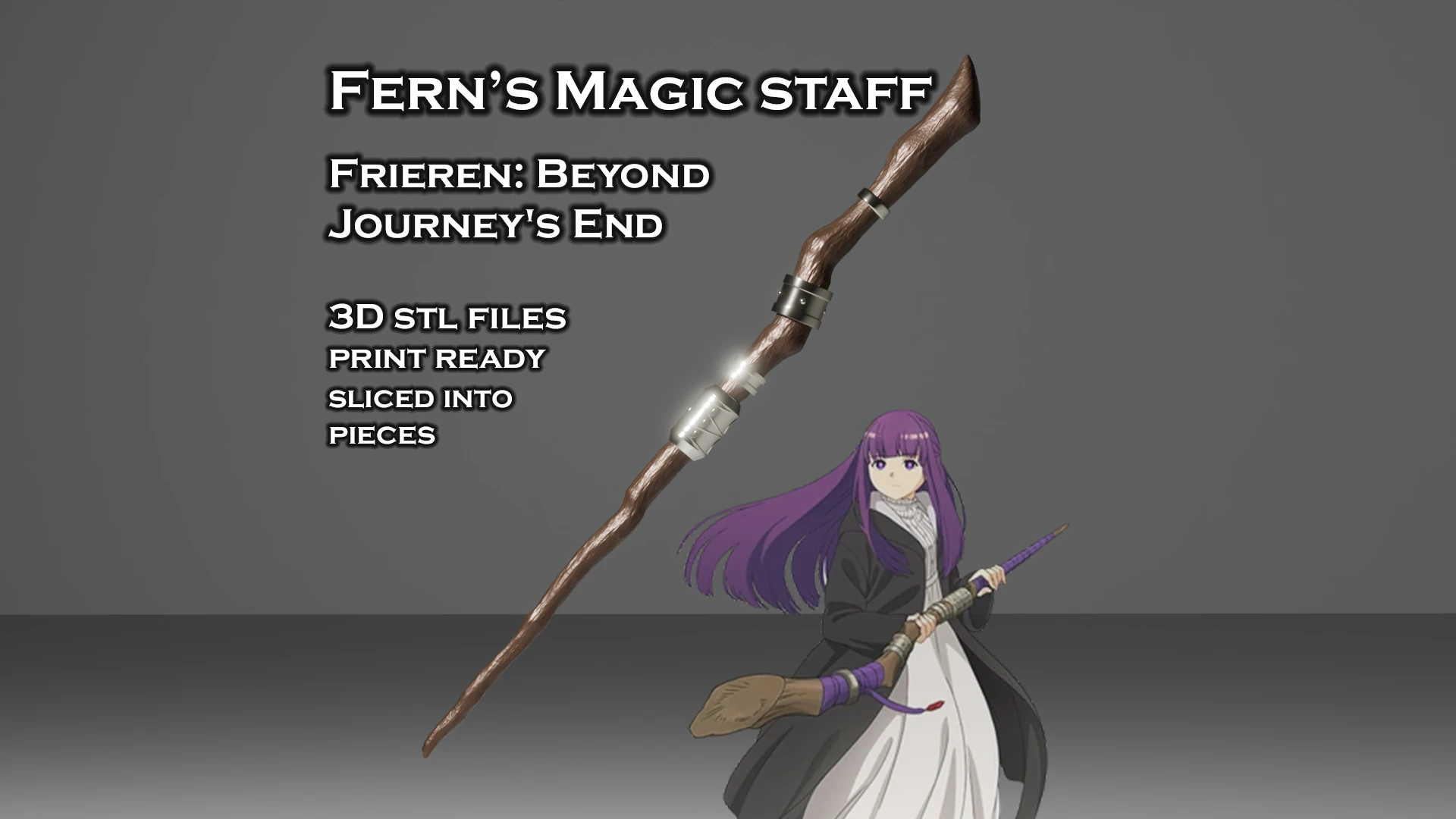Ferns Staff - Wand -- Frieren Beyond Journeys End -- 3D Printable Cosplay Prop -- Ready to Print 3D Print Model .c4d .max .obj .3ds .fbx .stl .blend 