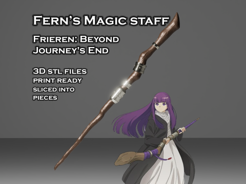 シダの杖 - ワンド -- フリーレン Beyond Journeys End -- 3D 印刷可能なコスプレ小道具 -- すぐに印刷できます 3Dプリントモデル