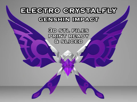Electro Crystalfly -- Genshin Impact 장식 -- 3D 인쇄 가능한 작은 조각상 3D 프린트 모델