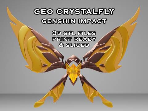 Geo Crystalfly -- 겐신 임팩트 장식 -- 3D 인쇄 가능한 조각상 3D 프린트 모델