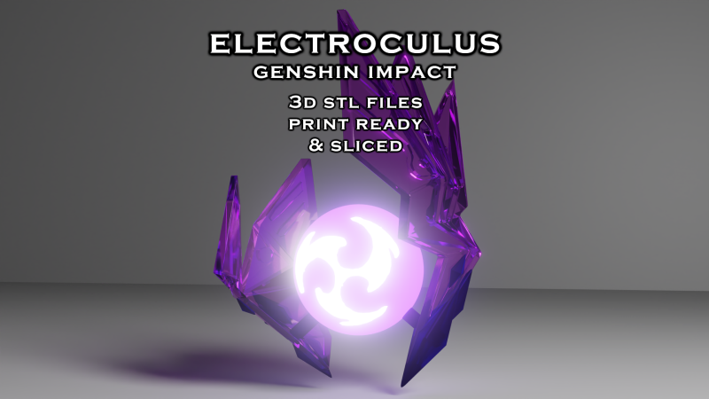 Electroculus -- Genshin Impact -- With LED Slots -- 3D Printable Figurine 3D Print Model .c4d .max .obj .3ds .fbx .stl .blend 