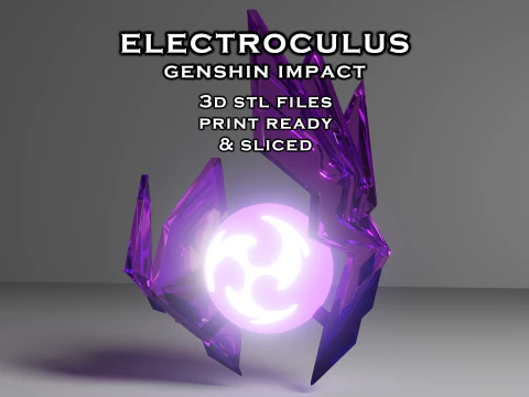 Electroculus -- Genshin Impact -- LED 슬롯 포함 -- 3D 인쇄 가능한 조각상 3D 프린트 모델