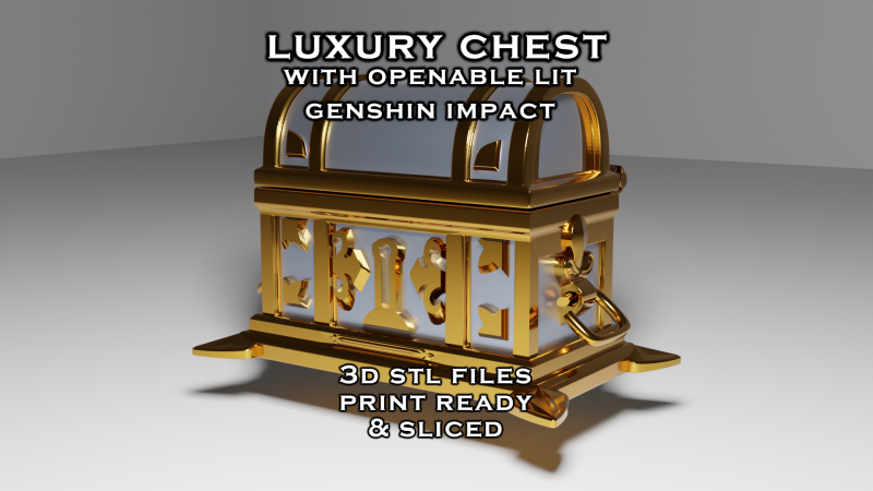 Genshin Impact -- Lux Chest -- 3D Printable Functional Figurine 3D Print Model .c4d .max .obj .3ds .fbx .stl .blend 
