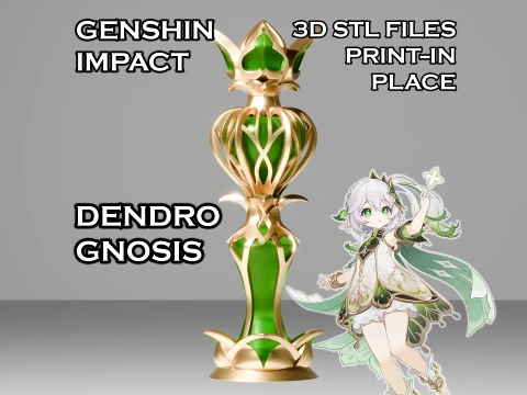Dendro Gnose - Genshin Impact - Gnose de Nahida - Impress&atilde;o 3D no local Modelo de Impressão 3D